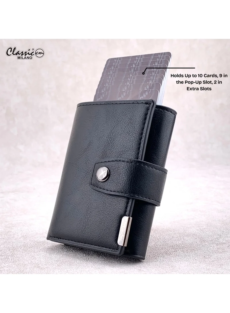 Classic Milano Classic Milano RFID Blocking Faux Leather Wallet for Men and Women | Card Holder Wallet Pop-up, Credit Card Holder for Men | Wallet for Men & Women’s Card Wallet