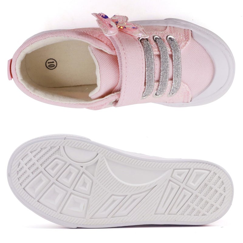 Toandon Toddler Girls Kids Sneakers Glitter Walking Shoes Child Straps Buckle Hoop and Loop Low Top Non Slip Lightweight Sparkly Breathable Fashion Outdoor Pink Butterfly Size 10 - Image 5