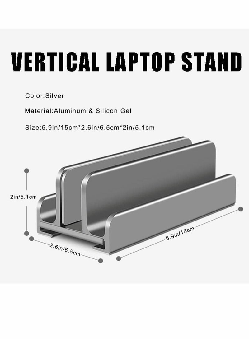 SYOSI Laptop Stand for Desk, Adjustable Vertical Laptop Stand, Aluminum Alloy Laptop Dock - Image 2
