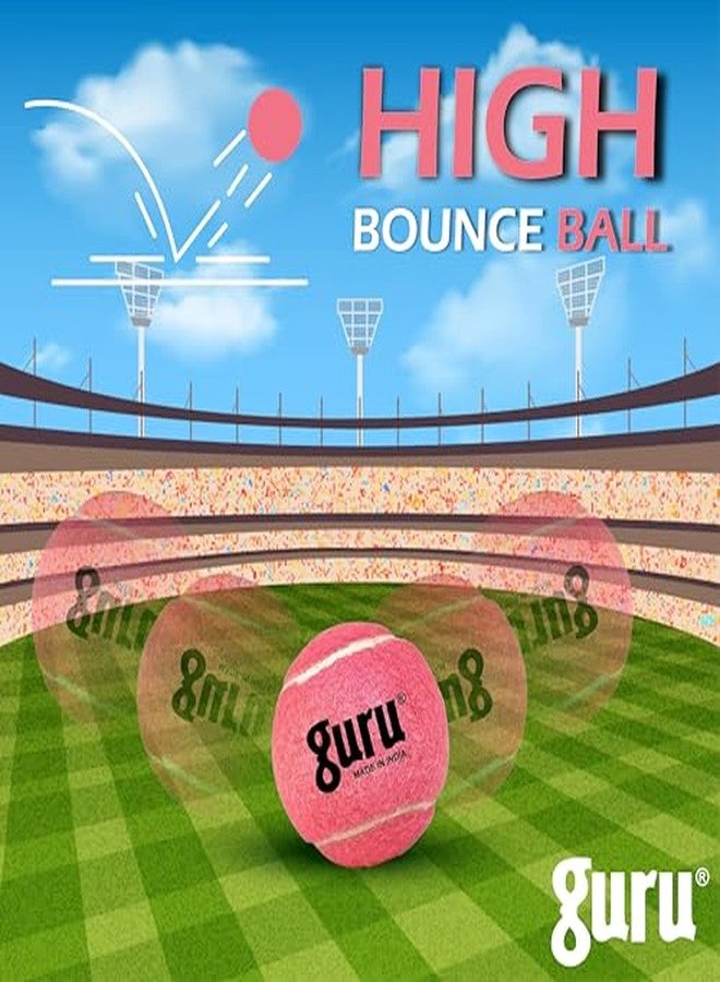 GURU Tennis Cricket Ball, Heavy Weight Cricket Tennis Ball, Cricket Ball (130gm, Pink, Pack of 3) - Image 4