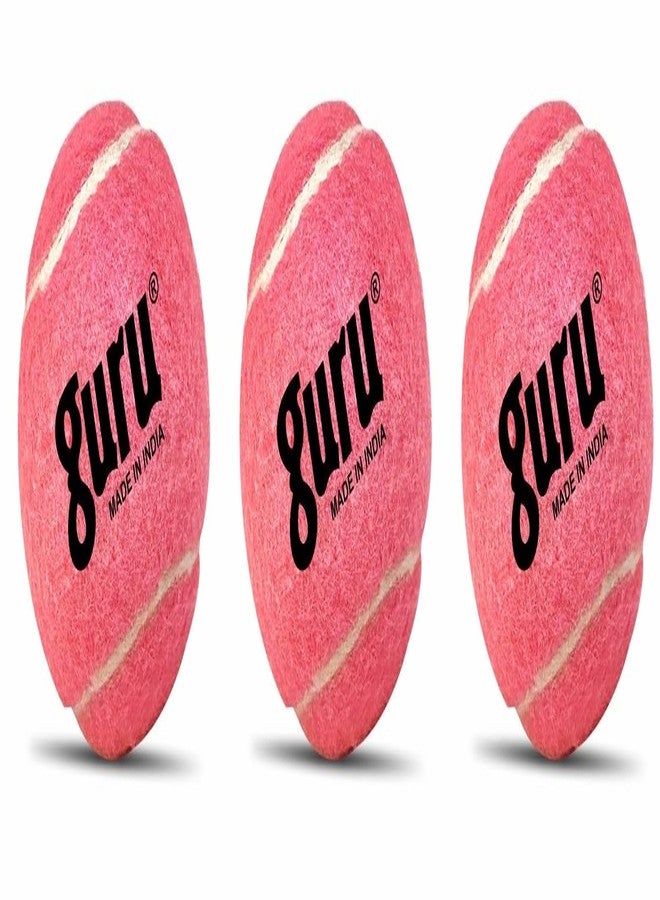 GURU Tennis Cricket Ball, Heavy Weight Cricket Tennis Ball, Cricket Ball (130gm, Pink, Pack of 3) - Image 2