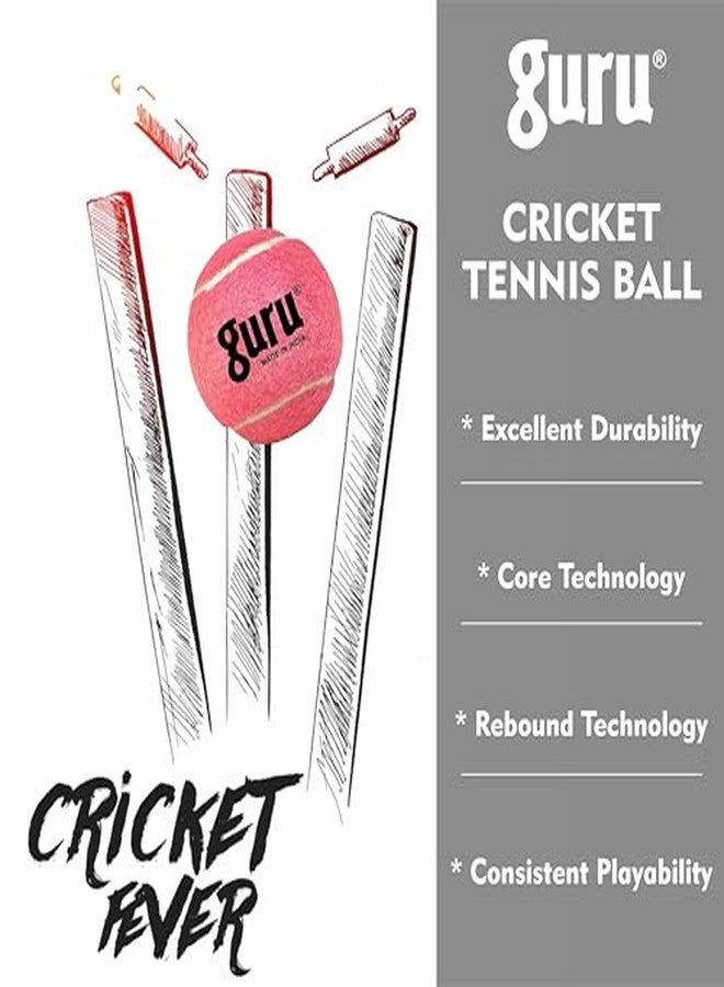 GURU Tennis Cricket Ball, Heavy Weight Cricket Tennis Ball, Cricket Ball (130gm, Pink, Pack of 3) - Image 3