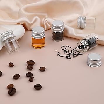 salbsever 24PCS 5ml Mini Glass Bottles with Screw Caps Empty Transparent Glass Bottles Refillable Cosmetics Container Bottle Small Jars with Lids for DIY Storage Art Craft Decor Makeup Sample Chemicals - Image 5