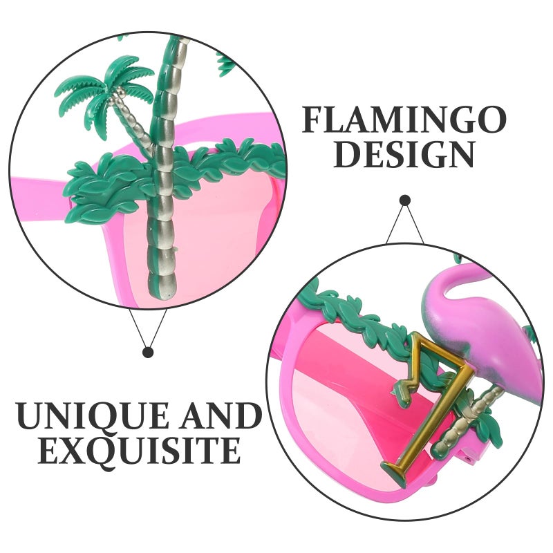 BESTOYARD 2pcs Tools Rimless Glasses Clear Glasses Hawaiian Party Glasses Hawaiian Party Sunglasses Fashion Glasses Flamingo Party Eyeglasses Hawaiian Party Eyewear Funny Glasses Makeup - Image 4