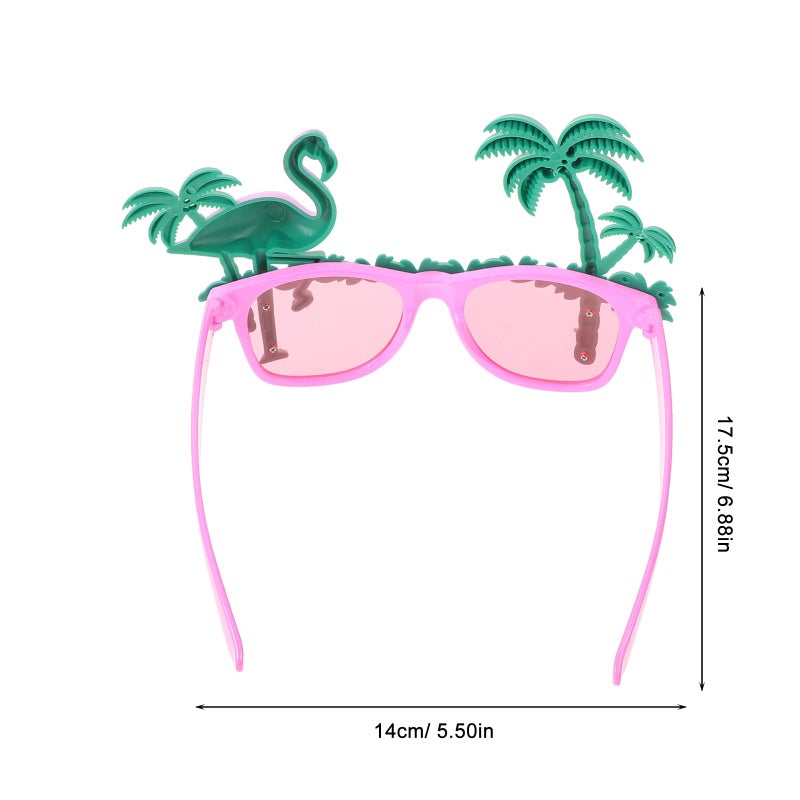 BESTOYARD 2pcs Tools Rimless Glasses Clear Glasses Hawaiian Party Glasses Hawaiian Party Sunglasses Fashion Glasses Flamingo Party Eyeglasses Hawaiian Party Eyewear Funny Glasses Makeup - Image 2