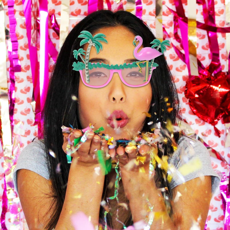 BESTOYARD 2pcs Tools Rimless Glasses Clear Glasses Hawaiian Party Glasses Hawaiian Party Sunglasses Fashion Glasses Flamingo Party Eyeglasses Hawaiian Party Eyewear Funny Glasses Makeup - Image 3