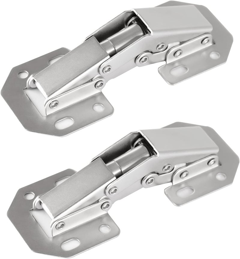 DOBOGA 2-Pack 4.2 Inch Hidden Hinges for Cabinet Doors Frameless, Concealed Cabinet Hinges, Surface Mount Hinges - Image 1