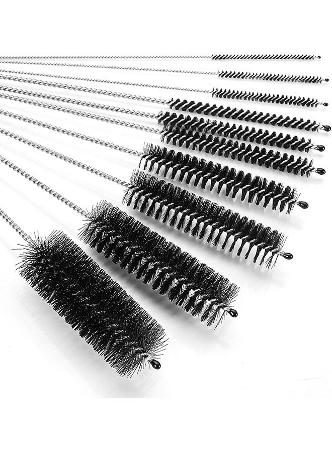 Bottle Cleaning Brushes, 8 Inch Nylon Tube Brush Set, Cleaner for Narrow Neck Bottles Cups with Hook, Set of 10pcs - Image 3