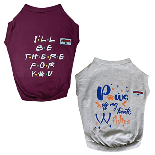 FETCHER Grey & Wine Premium Dog T-Shirts for Small Breeds (Set of 2) (X-Large) - Image 1