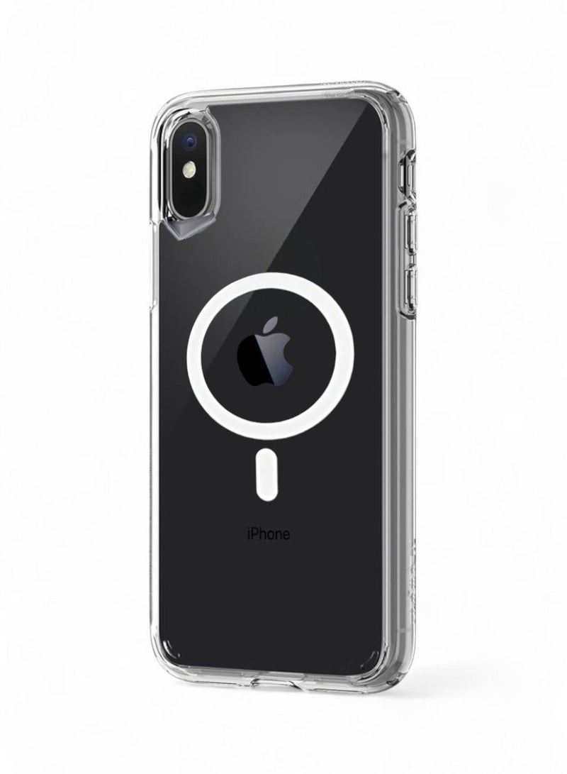 جيرفور جراب موبايل ايفون اكس آر (iPhone XR) مضاد للصدمات, غطاء حماية مغناطيسي مضاد للخدش يدعم الشحن اللاسلكي ماج سيف MageSafe, مصنوع من البولي يورثين الحراري عالي الجودة - شفاف - Image 2