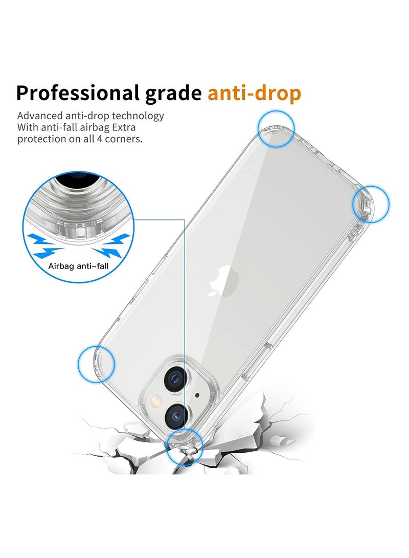 روك بو فون 14 6.1 بوصة حالة الهاتف ، ومكافحة اصفرار ، ومكافحة سقوط الحماية ، مع غطاء حماية ضد الصدمات ، سامسونج حالة الهاتف فون 14 كريستال شفافة - Image 3