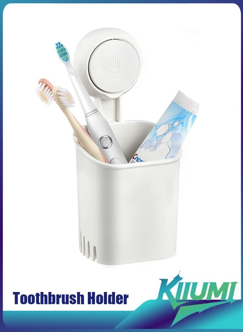 كيوومي حامل فرشاة الأسنان يعلق على الحائط باللون الأبيض 9.4x9.2x19.5سم - Image 1