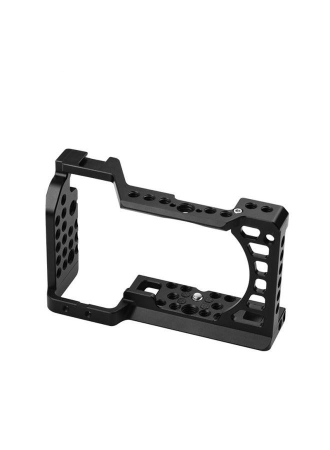 قفص أرنب سريع الإصدار لكاميرات Sony A6400 A6500 A6300 DSLR خفيفة الوزن محمولة من سبائك الألومنيوم ملحقات التصوير الفوتوغرافي - اللون: مقبض خشبي - Image 2