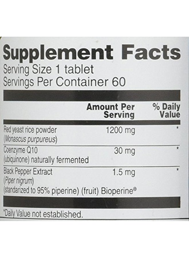 Vitacost Brand Vitacost Red Yeast Rice 1200 mg with CoQ10 - Extended Release - 60 Tablets  - Image 4