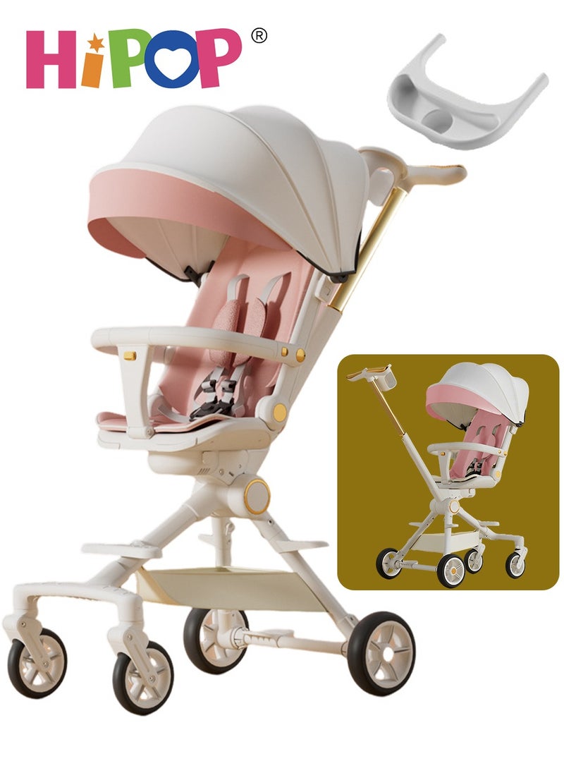 HIPOP 2 In 1 Stroller for Baby and Kids,with Rotating Seat and Spring Shock Absorber,Food Tray,Sturdy and Foldable Design,One Step Folding Baby Stroller  - Image 1