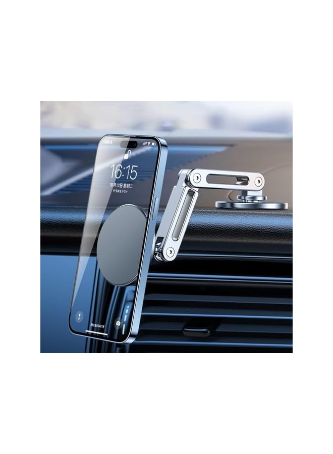 Green Tiger Strong Magnetic Phone Holder for Car Phone Mount, Magnets Stand for iPhone 14 13 12 Pro Max Accessories Aluminum Alloy GPS Holder (Silver) - Image 2