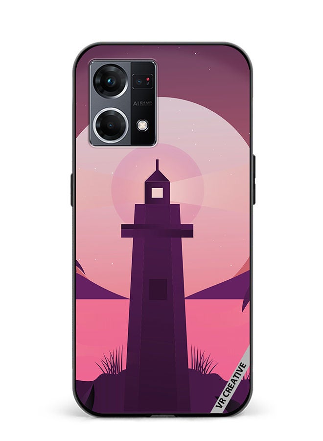 VR CREATIVE Protective Case Cover For Oppo Reno8 4G Lake House Design Multicolour - Image 1
