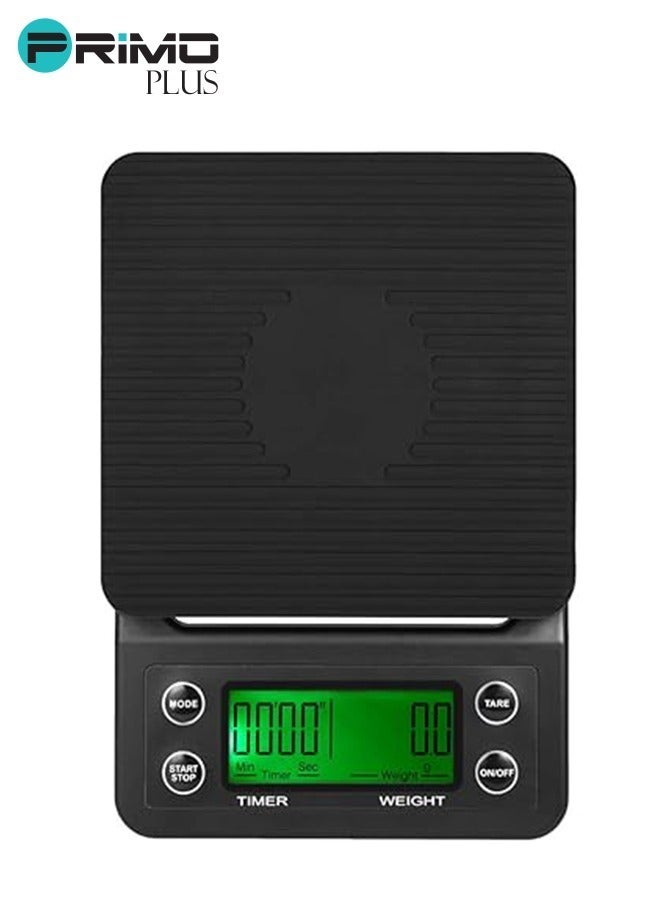 بريمو بلس ميزان رقمي للقهوة بشاشة عرض LCD أسود - Image 1