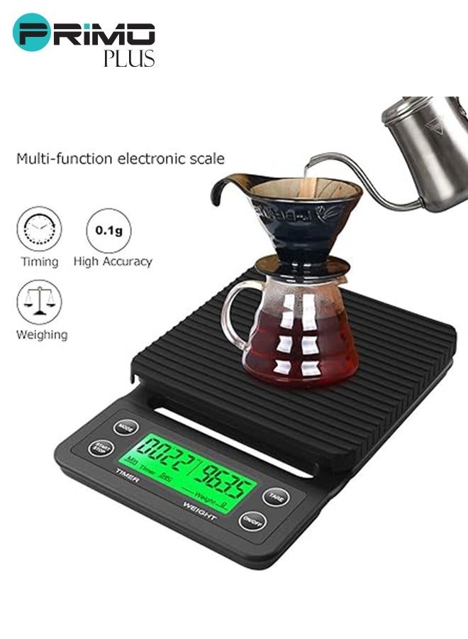 بريمو بلس ميزان رقمي للقهوة بشاشة عرض LCD أسود - Image 3
