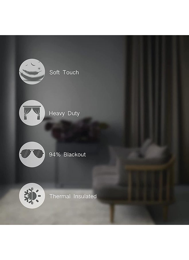 SKY-TOUCH - 2 Panels Blackout Curtains｜Bedroom Curtains｜Thermal Insulated｜Eyelet Top, Energy-Saving Heat Retention｜UV Block, Stylish for Living Room or Bedroom｜W130×H213cm,Dark Gray - Image 1