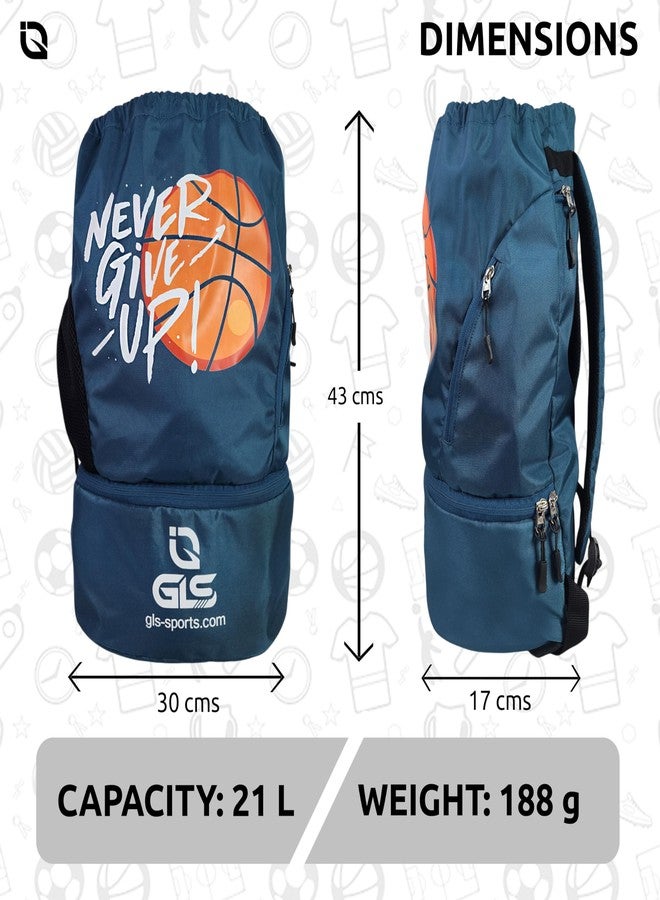GLS Beast Basketball Volleyball Throwball Drawstring Backpack Bags (Blue, 21L) - Image 4