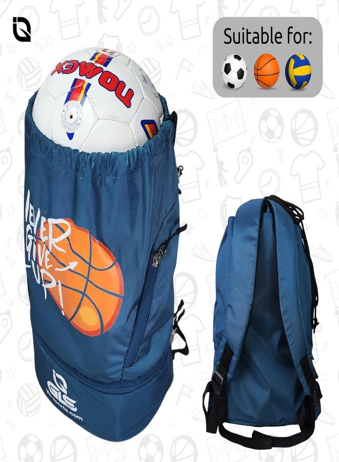 GLS Beast Basketball Volleyball Throwball Drawstring Backpack Bags (Blue, 21L) - Image 2