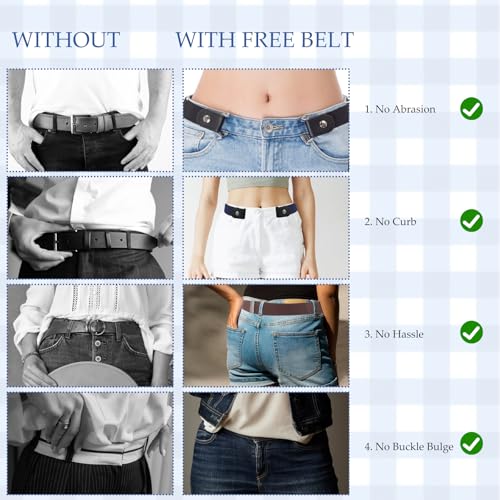 JIYIN 3 PCS No Buckle Stretch Belts for Toddler, 3 Colors Kids Adjustable Elastic Stretch Buckle Free Belts for Girls Boys - Image 4