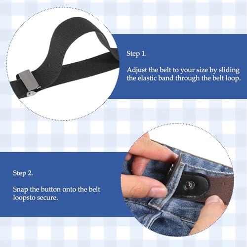 JIYIN 3 PCS No Buckle Stretch Belts for Toddler, 3 Colors Kids Adjustable Elastic Stretch Buckle Free Belts for Girls Boys - Image 5