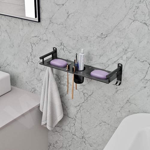 Well Set Multipurpose 1 Layer Bathroom Rack | Double Soap Dish | Tumbler Holder | Tooth Brush Holder | Bathroom Accessories - Image 5