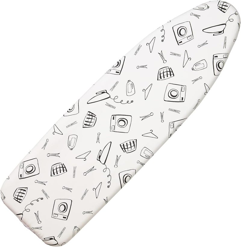 Seiritex Ironing Board Cover and Pad Standard Size 15 x 54 inch, Heat Reflective with Hook and Loop Fasteners, Thick Padding with Elasticized Edges, 3 Layers Iron Board Cover (White) - Image 1