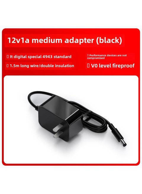 12v1a Power Adapter 3C Certification GB4706.1 Switching Power Supply CCC Certification 12W Power Adapter-Color:3c Certified It Digital Universal 12v1a National Standard (china) Black-Specifications:DC Head 5.5*2.5