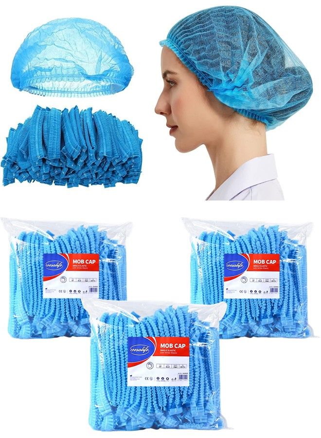 Gesalife Disposable Shower Caps Non Woven Mob Hair Net 19 Inch Blue Pack of 300 Pcs - Image 1