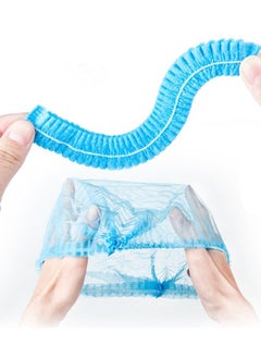 Gesalife Disposable Shower Caps Non Woven Mob Hair Net 19 Inch Blue Pack of 300 Pcs  - Image 2