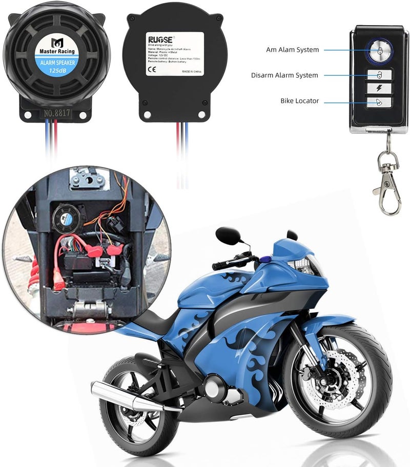 Rupse Motorcycle Alarm System Security Anti Theft Prevention, Bike Alarms for Ebikes, Scooter Alarm, Alarma para Motocicleta, Super Sensitive Motorcycle Alarm with 2pcs Remote - Image 3