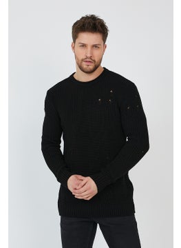 Cool Tarz Cool Style Black Men's Destroyed Model Knitwear SWEATER-TRZ8141R06XL  - Image 1