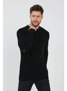 Cool Tarz Cool Style Black Men's Destroyed Model Knitwear SWEATER-TRZ8141R06XL  - Image 2