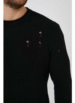 Cool Tarz Cool Style Black Men's Destroyed Model Knitwear SWEATER-TRZ8141R06XL  - Image 4