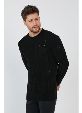 Cool Tarz Cool Style Black Men's Destroyed Model Knitwear SWEATER-TRZ8141R06XL  - Image 5