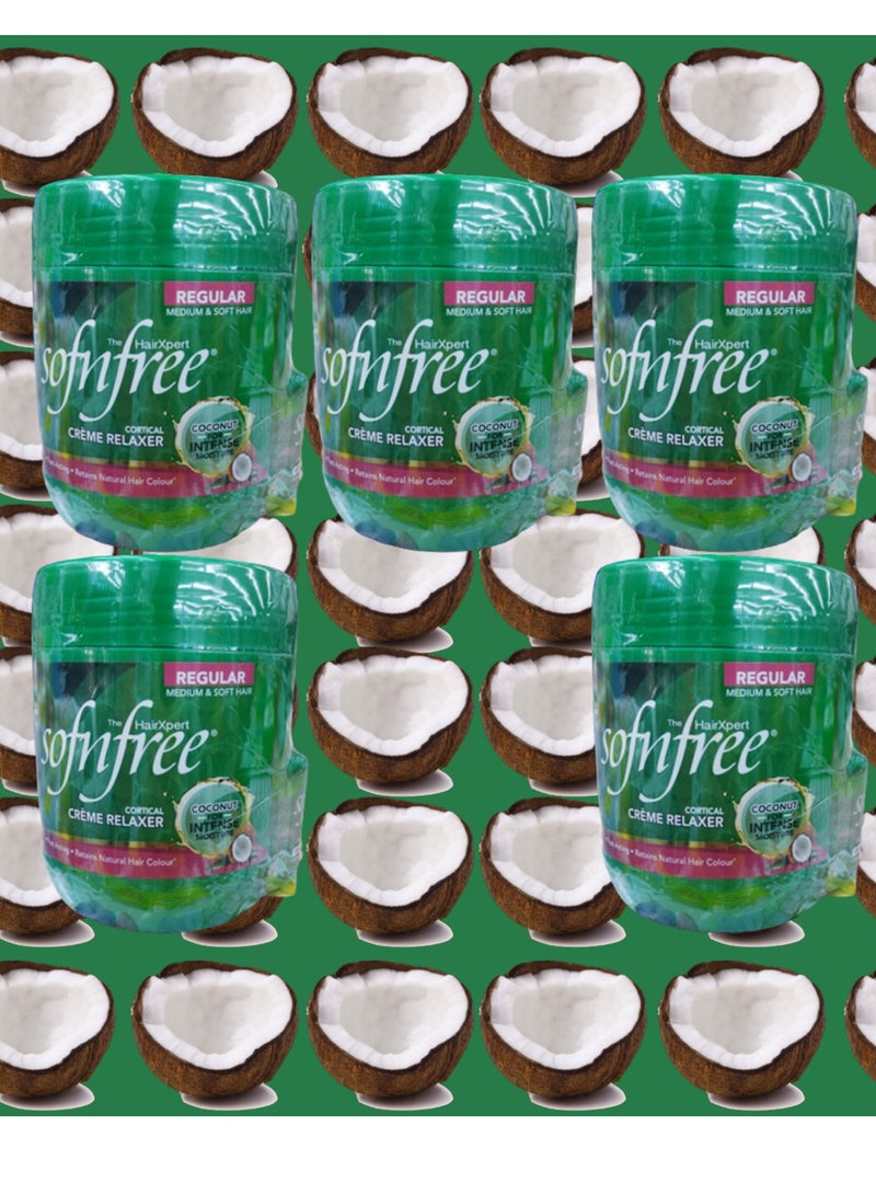 سوفن فري 5 قطع كريم فرد الشعر سوفن فري كورتيكال الجديد بجوز الهند اكثر تنعيم  450 مل - Image 1