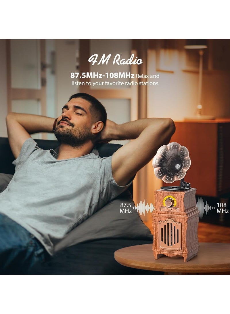 Retro Bluetooth Speaker Retro Radio Bass FM Radio Bluetooth 5.3 Wireless Connection Home Office Room Vintage Decor Outdoor Parties Portable Speaker Wireless For Iphone Android Speaker - Image 3