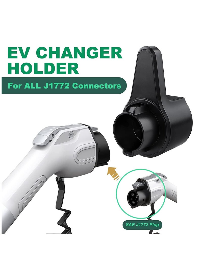 KASTWAVE EV Charger Holder, ABS Waterproof Wall-Mount Electric Vehicle Charging Nozzle Plug Holster & Cable Hook with Screws for All SAE J1772 Electric Cars Connector - Image 2