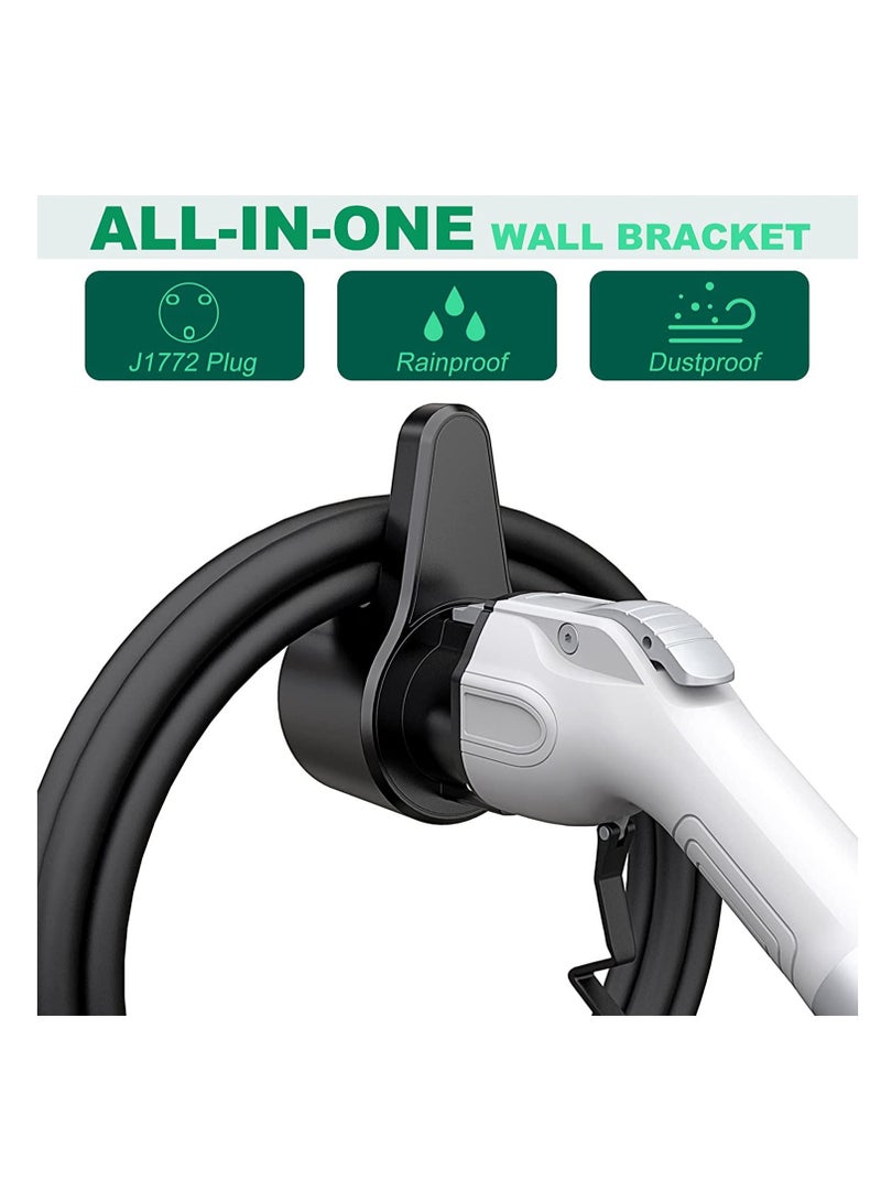 KASTWAVE EV Charger Holder, ABS Waterproof Wall-Mount Electric Vehicle Charging Nozzle Plug Holster & Cable Hook with Screws for All SAE J1772 Electric Cars Connector - Image 3