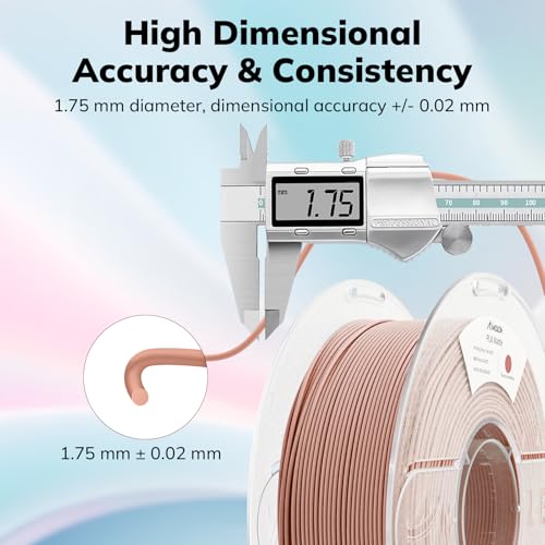 AMOLEN PLA Matte 3D Printer Filament, Terracotta PLA Filament 1.75mm with Smooth Matte Finish, 3D Printing Filament for Most FDM 3D Printers, Dimensional Accuracy +/- 0.02mm, 1kg Spool (2.2lbs) - Image 5