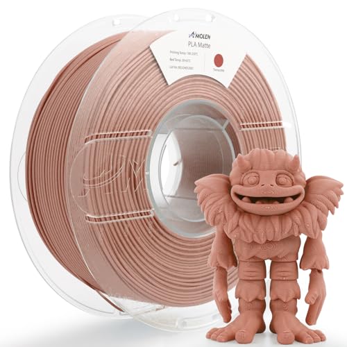 AMOLEN PLA Matte 3D Printer Filament, Terracotta PLA Filament 1.75mm with Smooth Matte Finish, 3D Printing Filament for Most FDM 3D Printers, Dimensional Accuracy +/- 0.02mm, 1kg Spool (2.2lbs) - Image 1