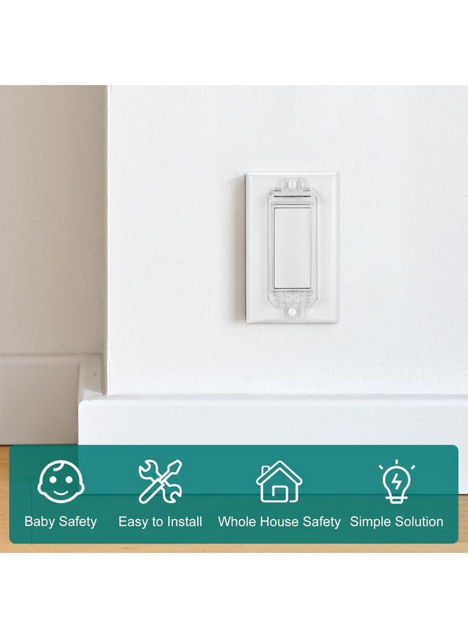 CLYMENE Light Switch Cover Guard, Child Proof Wall Switch Cover Protects Your Lights or Switches from Being Accidentally Turned ON or OFF by Children and Adults, Rocker Style (Clear, 4 Pack) - Image 4