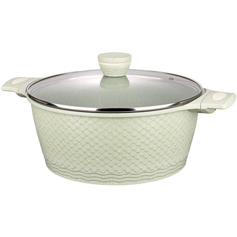 Xuanying Nonstick Stock Pot with Lid 6.6QT, Large Soup Pot & Pasta Pot - Healthy Non-Toxic Granite Coating 100% PFOA/PFAS Free-Induction Compatible All Stoves - Cool-Touch Handles - Image 1