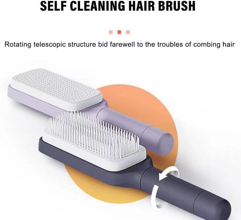 ALKAYAN Self-Cleaning Hair Brush, Organic Hair Brush Without Pulling, Detangler Brush... - Image 2