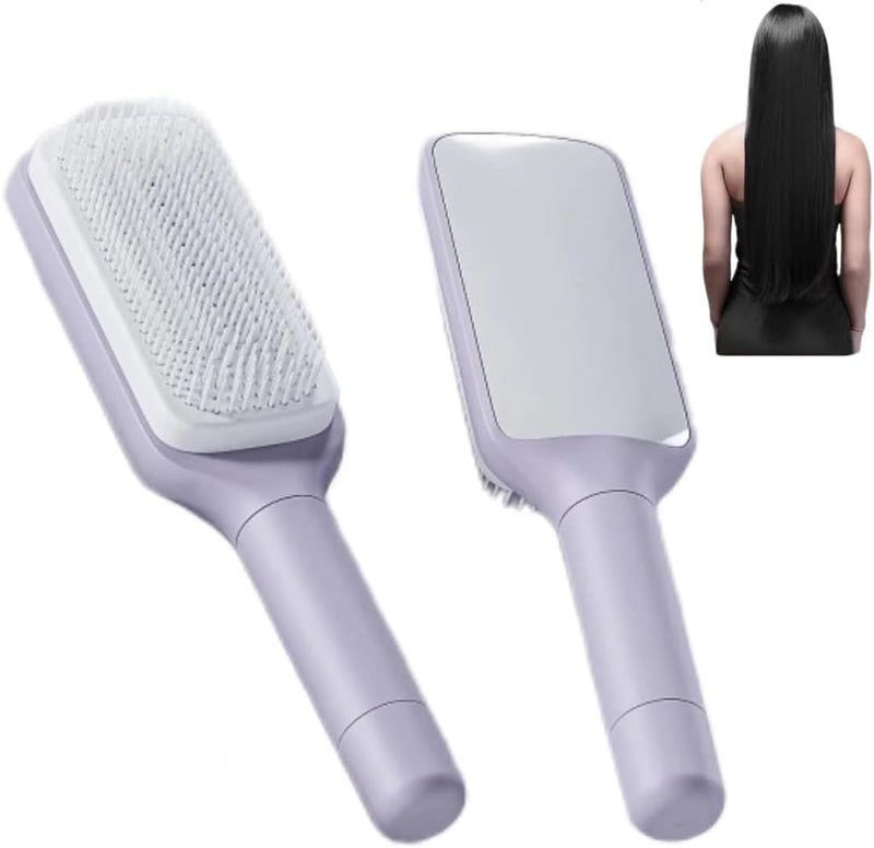 ALKAYAN Self-Cleaning Hair Brush, Organic Hair Brush Without Pulling, Detangler Brush... - Image 1