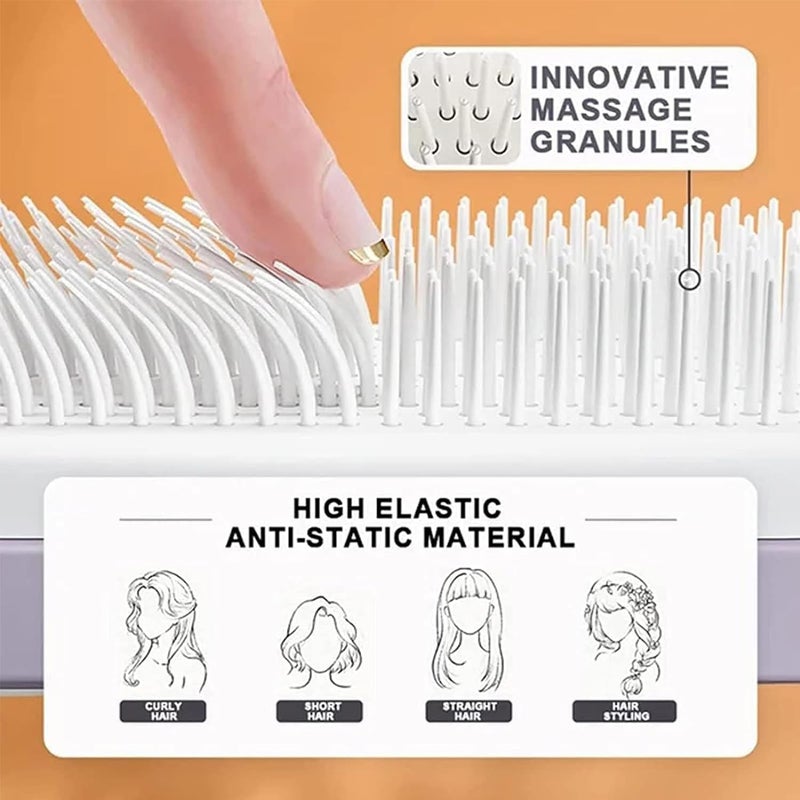 ALKAYAN Self-Cleaning Hair Brush, Organic Hair Brush Without Pulling, Detangler Brush... - Image 5