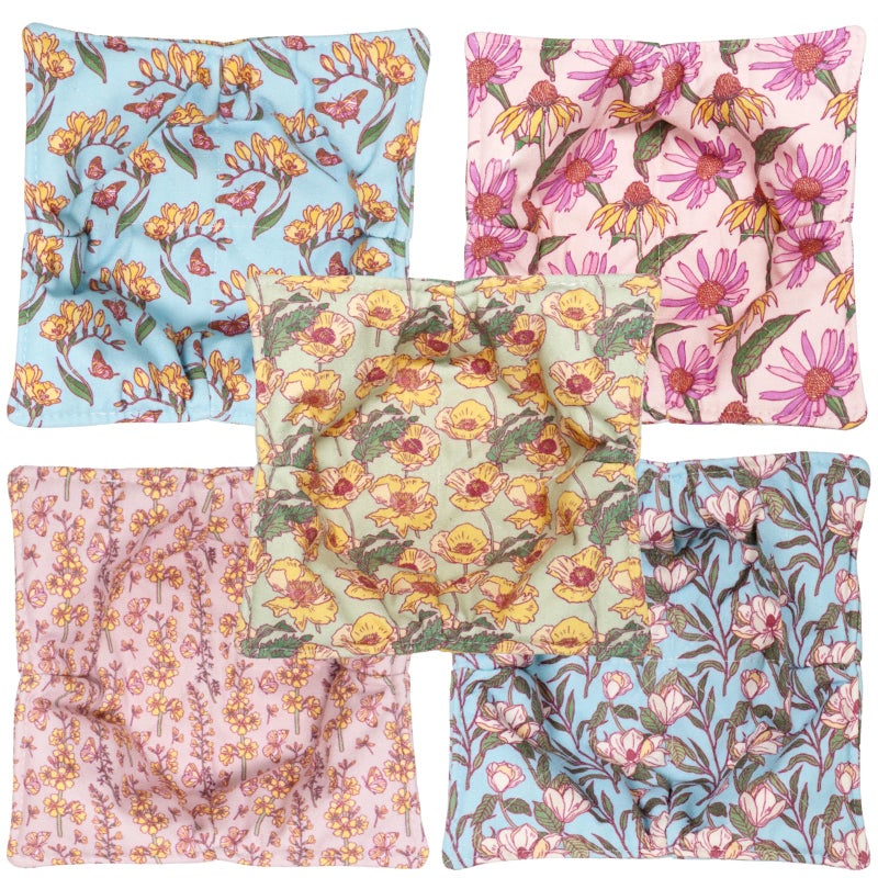 ROGITU Cotton Microwavable Bowl Cozy, Microwave-Safe Hot Bowl Holders, Soup bowl Cozy Hot Pads (Vintage Floral) - Image 3